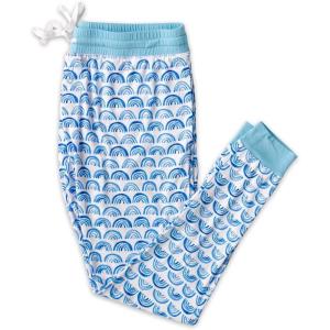 Little Sleepies Women’s Pajama Bottoms, Jogger-Style Comfy PJ Pants, Viscose from Bamboo Pajamas, Family Matching Outfits(Blue Rainbows)