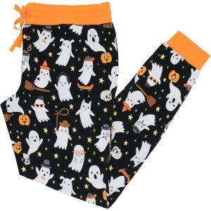 Little Sleepies Women’s Pajama Bottoms, Jogger-Style Comfy PJ Pants, Viscose from Bamboo Pajamas, Family Matching Outfits(Friendly Ghosts)