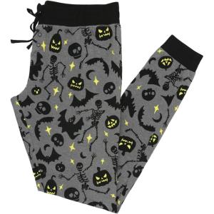 Little Sleepies Women’s Pajama Bottoms, Jogger-Style Comfy PJ Pants, Viscose from Bamboo Pajamas, Family Matching Outfits(Glowing Ghouls)