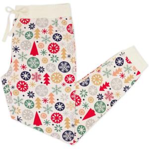 Little Sleepies Women’s Pajama Bottoms, Jogger-Style Comfy PJ Pants, Viscose from Bamboo Pajamas, Family Matching Outfits(Modern & Merry)