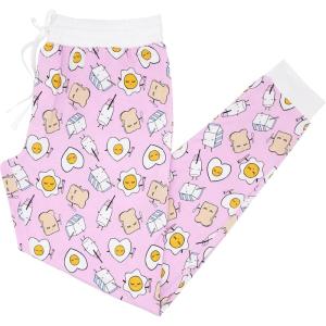 Little Sleepies Women’s Pajama Bottoms, Jogger-Style Comfy PJ Pants, Viscose from Bamboo Pajamas, Family Matching Outfits(Pink Breakfast Buddies)