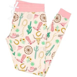 Little Sleepies Women’s Pajama Bottoms, Jogger-Style Comfy PJ Pants, Viscose from Bamboo Pajamas, Family Matching Outfits(Pink Ready to Rodeo)