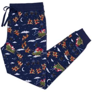 Little Sleepies Women’s Pajama Bottoms, Jogger-Style Comfy PJ Pants, Viscose from Bamboo Pajamas, Family Matching Outfits(Santa’s Sleigh)