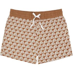 Little Sleepies Women’s Pajama Shorts, Viscose Derived from Bamboo Womens Sleep Bottoms, Lounge Shorts with Side Pockets(Rust Rainbows)