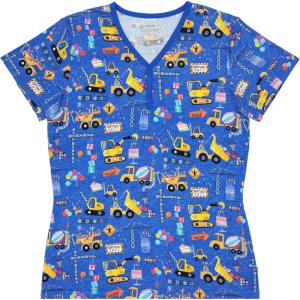 Little Sleepies Women’s Pajama Top, Viscose Derived from Bamboo, Soft Button Up Pajama Top, Nursing Friendly, Short Sleeve(Birthday Builders)