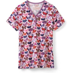 Little Sleepies Women’s Pajama Top, Viscose Derived from Bamboo, Soft Button Up Pajama Top, Nursing Friendly, Short Sleeve(Butterfly Kisses)