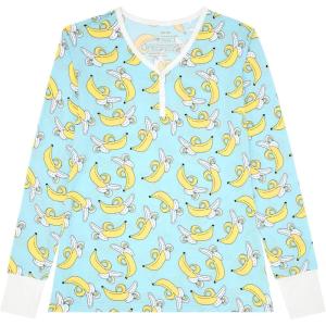 Little Sleepies Womens Pajama Top, Viscose from Bamboo, Henley Button Up Nursing PJs, Family Matching Pajamas for Women Set(Bananas)