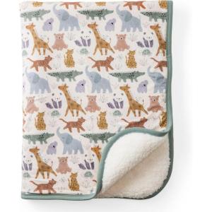 Little Sleepies Newborn Mini Blanket, Soft Viscose from Bamboo Baby Blanket for Boy & Girl Gifts, Baby Essentials, Light Fog Ribbed, 30 inches x 40 inches(Sweet Safari)