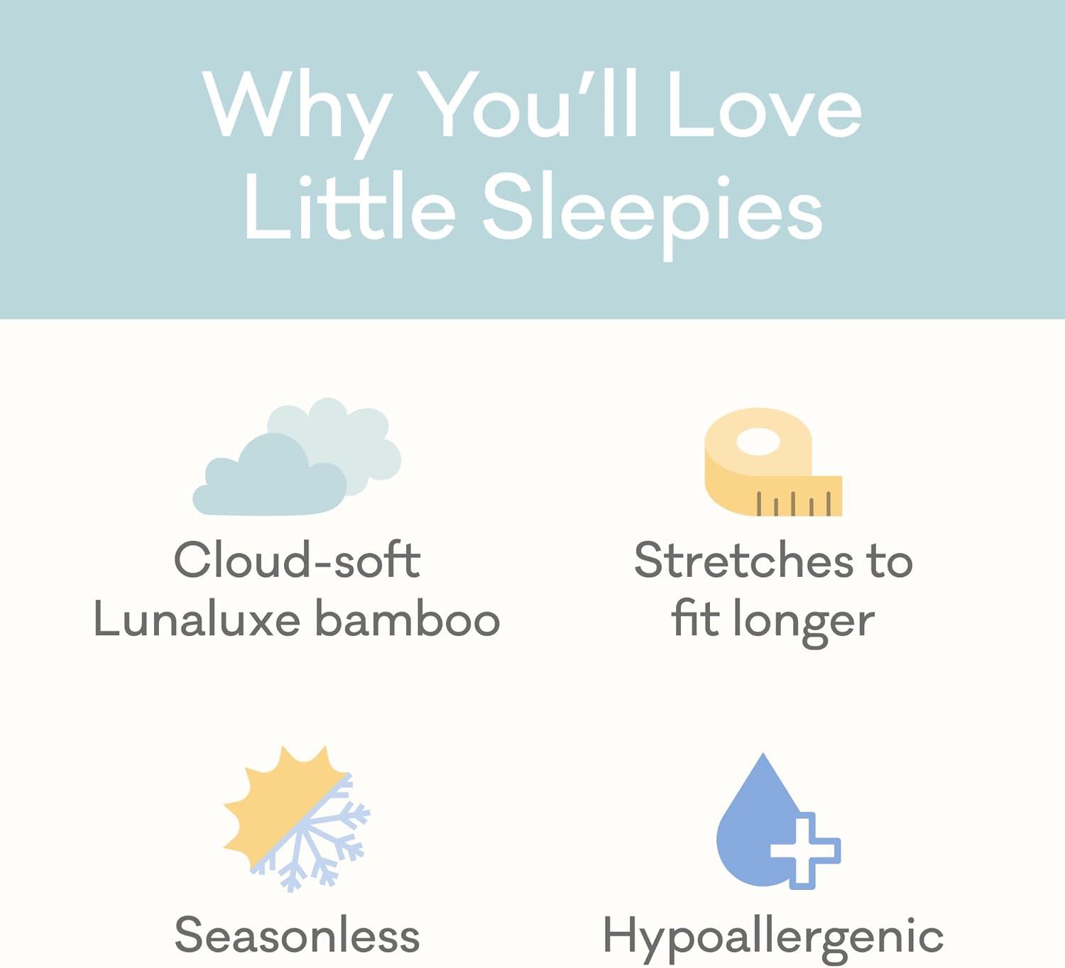 imageLittle Sleepies Baby Crib Sheets Buttery Soft Viscose from Bamboo Crib Sheets for Boys ampamp Girls Toddler Bed Sheet Standard Crib Mattress Sheet Super Stretchy ampamp Elasticized Blue RainbowsSweet Pea