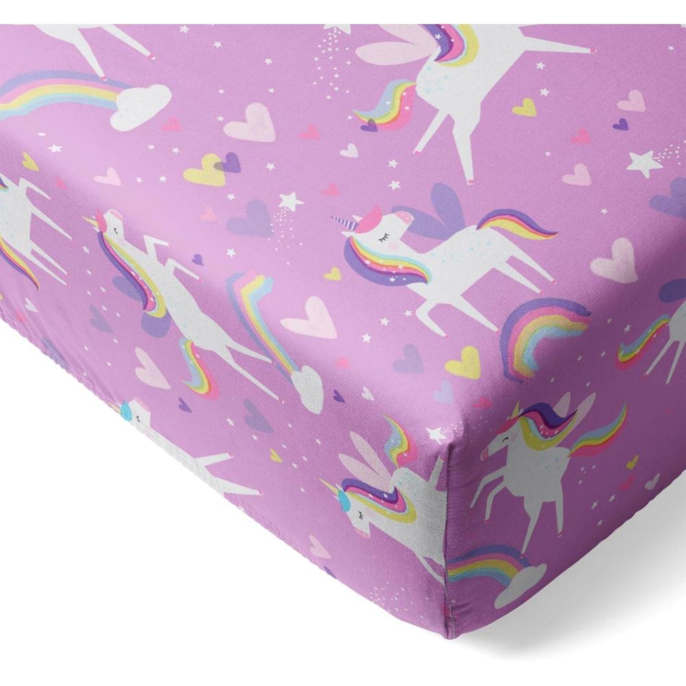 imageLittle Sleepies Baby Crib Sheets Buttery Soft Viscose from Bamboo Crib Sheets for Boys ampamp Girls Toddler Bed Sheet Standard Crib Mattress Sheet Super Stretchy ampamp Elasticized Blue RainbowsSiennas Unicorns