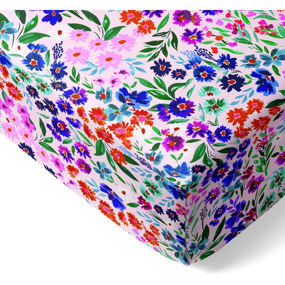 imageLittle Sleepies Baby Crib Sheets Buttery Soft Viscose from Bamboo Crib Sheets for Boys ampamp Girls Toddler Bed Sheet Standard Crib Mattress Sheet Super Stretchy ampamp Elasticized Blue RainbowsSweet Pea