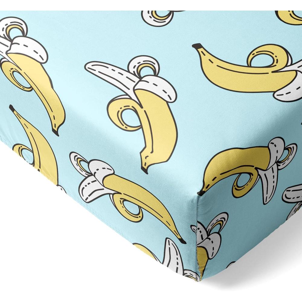 imageLittle Sleepies Baby Crib Sheets Buttery Soft Viscose from Bamboo Crib Sheets for Boys ampamp Girls Toddler Bed Sheet Standard Crib Mattress Sheet Super Stretchy ampamp Elasticized Blue RainbowsBananas
