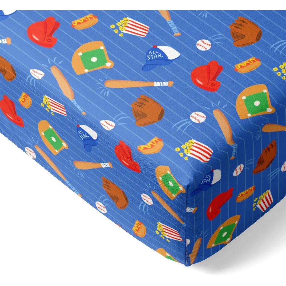 imageLittle Sleepies Baby Crib Sheets Buttery Soft Viscose from Bamboo Crib Sheets for Boys ampamp Girls Toddler Bed Sheet Standard Crib Mattress Sheet Super Stretchy ampamp Elasticized Blue RainbowsBlue All Stars
