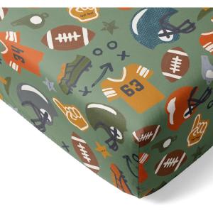 Little Sleepies Baby Crib Sheets, Buttery Soft Viscose from Bamboo Crib Sheets for Boys & Girls, Toddler Bed Sheet, Standard Crib Mattress Sheet, Super Stretchy & Elasticized (Blue Rainbows)(Touchdown Time)