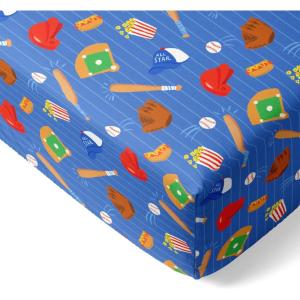 Little Sleepies Baby Crib Sheets, Buttery Soft Viscose from Bamboo Crib Sheets for Boys & Girls, Toddler Bed Sheet, Standard Crib Mattress Sheet, Super Stretchy & Elasticized (Blue Rainbows)(Blue All Stars)