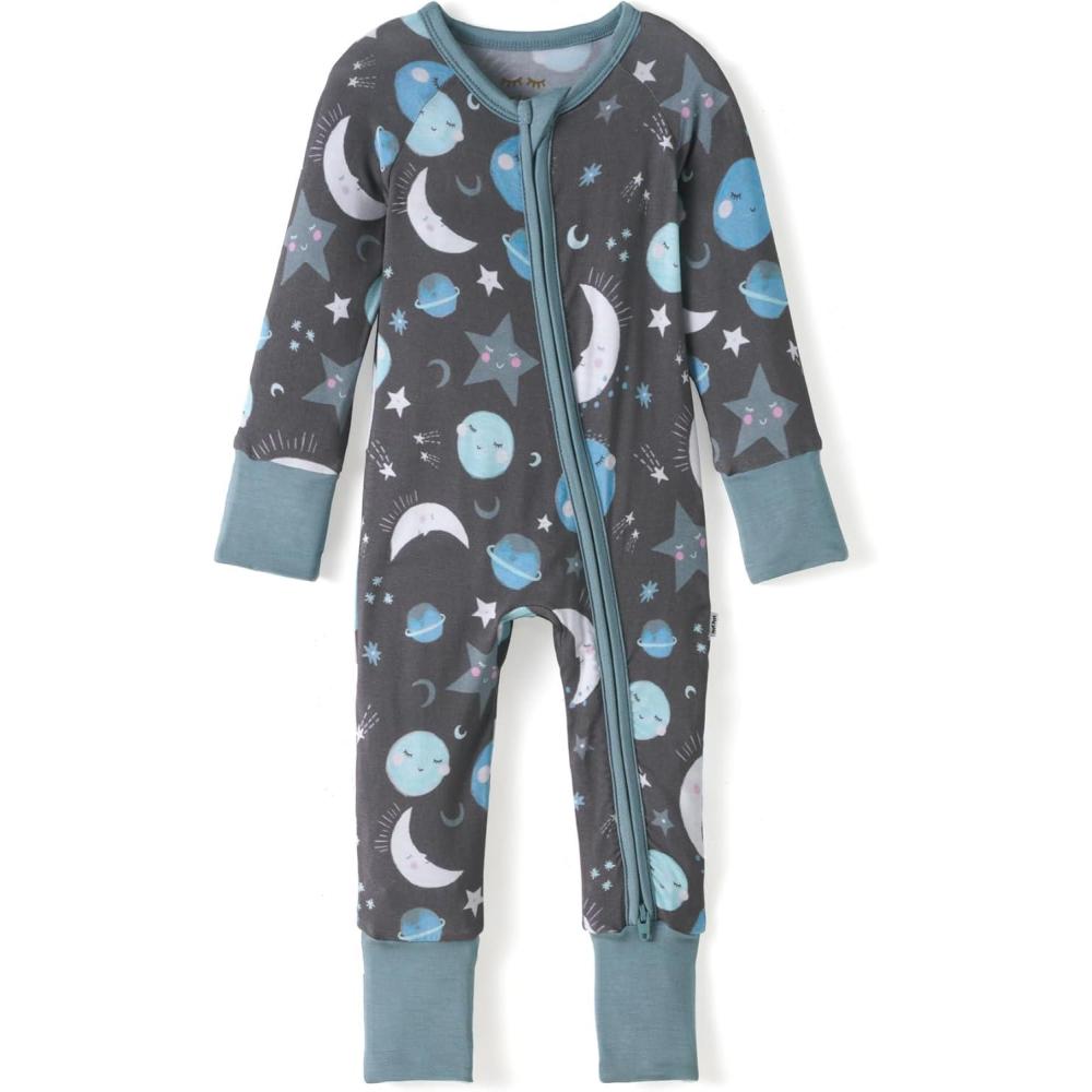 imageLittle Sleepies Pajamas for Baby Boys amp Girls Viscose from Bamboo Baby Pajamas Preemie amp Newborn Sleepers 2Way Zipper PJsBlue to the Moon  Back