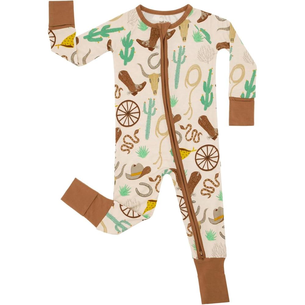 imageLittle Sleepies Pajamas for Baby Boys amp Girls Viscose from Bamboo Baby Pajamas Preemie amp Newborn Sleepers 2Way Zipper PJsCaramel Ready to Rodeo
