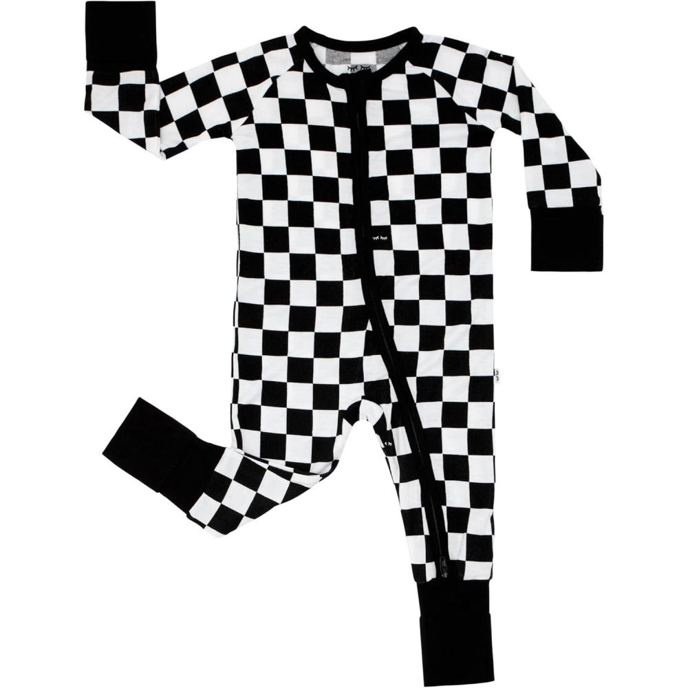 imageLittle Sleepies Pajamas for Baby Boys amp Girls Viscose from Bamboo Baby Pajamas Preemie amp Newborn Sleepers 2Way Zipper PJsCool Checks