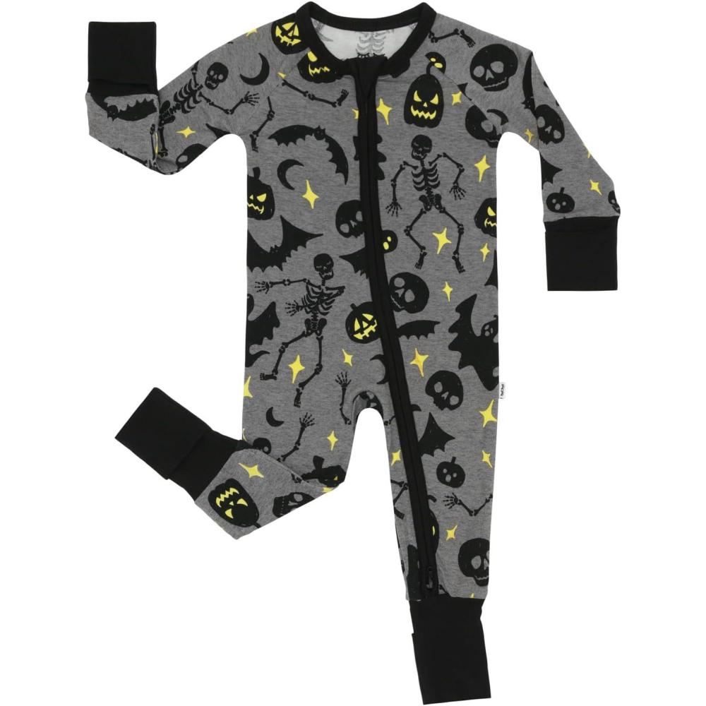 imageLittle Sleepies Pajamas for Baby Boys amp Girls Viscose from Bamboo Baby Pajamas Preemie amp Newborn Sleepers 2Way Zipper PJsGlowing Ghouls