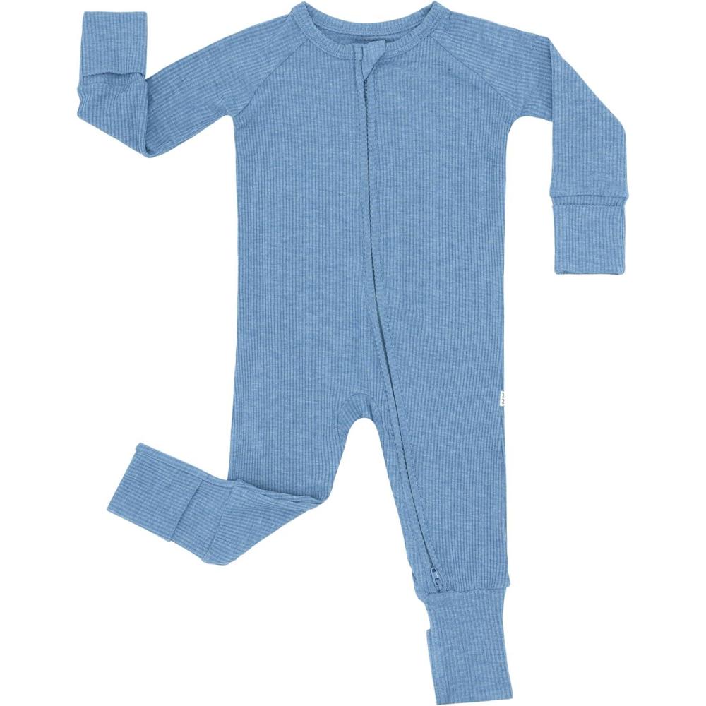 imageLittle Sleepies Pajamas for Baby Boys amp Girls Viscose from Bamboo Baby Pajamas Preemie amp Newborn Sleepers 2Way Zipper PJsHeather Blue