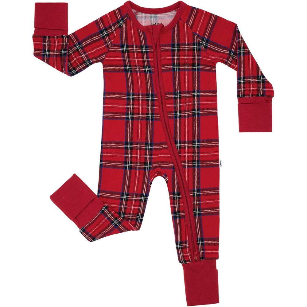 imageLittle Sleepies Pajamas for Baby Boys amp Girls Viscose from Bamboo Baby Pajamas Preemie amp Newborn Sleepers 2Way Zipper PJsHoliday Plaid