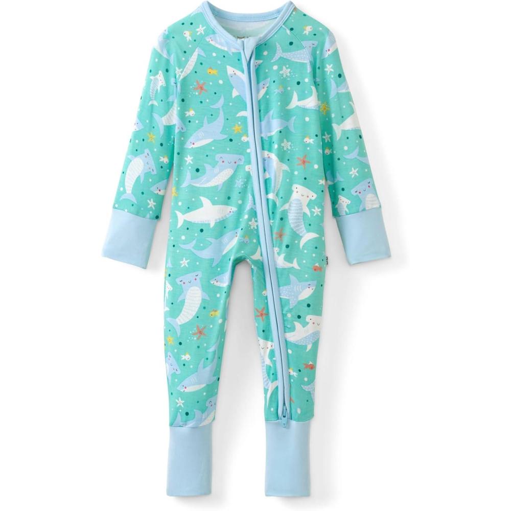 imageLittle Sleepies Pajamas for Baby Boys amp Girls Viscose from Bamboo Baby Pajamas Preemie amp Newborn Sleepers 2Way Zipper PJsShark Soiree