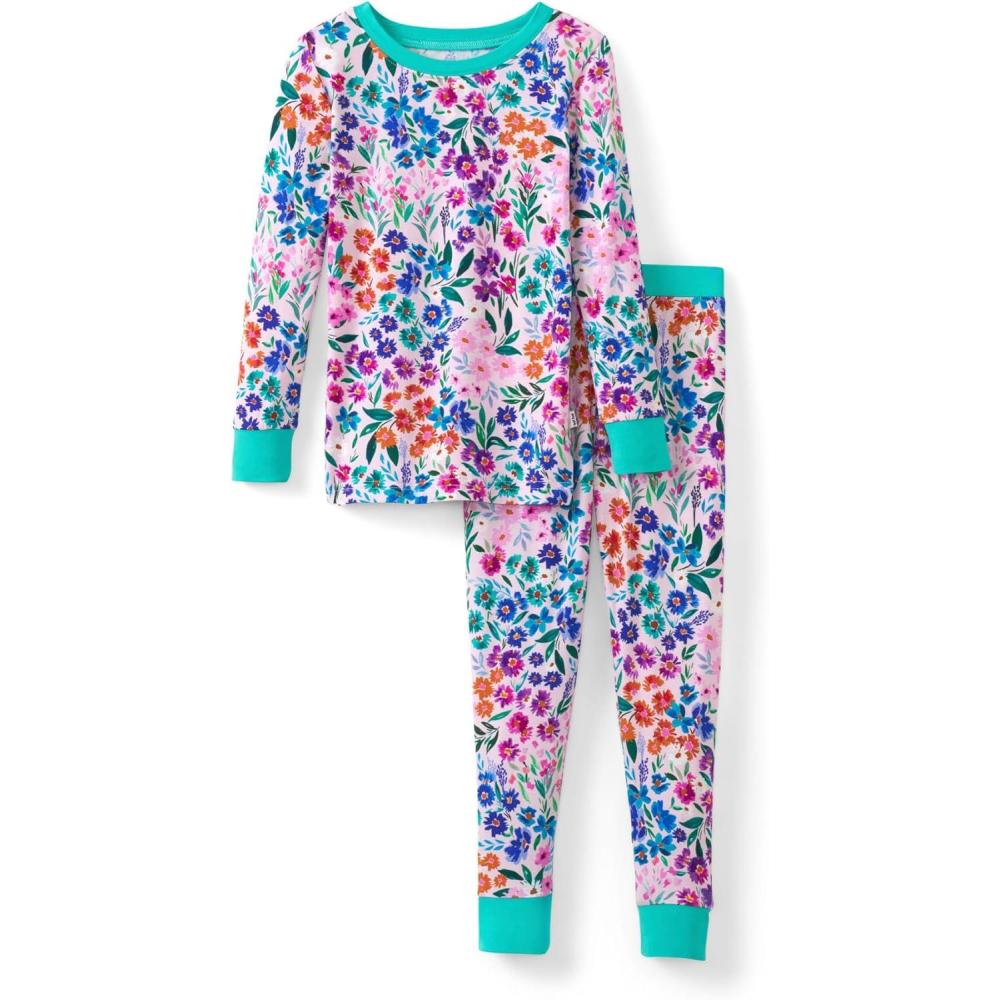 imageLittle Sleepies TwoPiece Pajama Set for Boys amp Girls Soft Viscose from Bamboo Toddler Pajamas for Kids Family Matching PJsSweet Pea