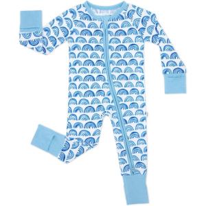 Little Sleepies Pajamas for Baby Boys & Girls, Viscose from Bamboo Baby Pajamas, Preemie & Newborn Sleepers, 2-Way Zipper PJs(Blue Rainbows)