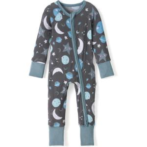 Little Sleepies Pajamas for Baby Boys & Girls, Viscose from Bamboo Baby Pajamas, Preemie & Newborn Sleepers, 2-Way Zipper PJs(Blue to the Moon & Back)