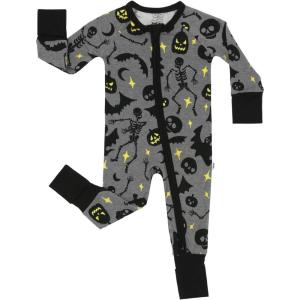 Little Sleepies Pajamas for Baby Boys & Girls, Viscose from Bamboo Baby Pajamas, Preemie & Newborn Sleepers, 2-Way Zipper PJs(Glowing Ghouls)