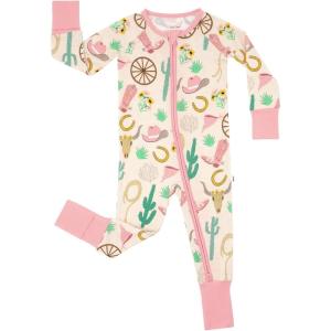 Little Sleepies Pajamas for Baby Boys & Girls, Viscose from Bamboo Baby Pajamas, Preemie & Newborn Sleepers, 2-Way Zipper PJs(Pink Ready to Rodeo)