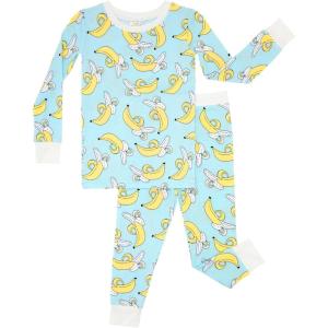 Little Sleepies Two-Piece Pajama Set for Boys & Girls, Soft Viscose from Bamboo Toddler Pajamas for Kids, Family Matching PJs(Bananas)