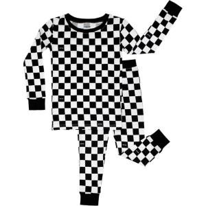 Little Sleepies Two-Piece Pajama Set for Boys & Girls, Soft Viscose from Bamboo Toddler Pajamas for Kids, Family Matching PJs(Cool Checks)