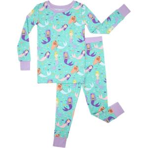 Little Sleepies Two-Piece Pajama Set for Boys & Girls, Soft Viscose from Bamboo Toddler Pajamas for Kids, Family Matching PJs(Mermaid Magic)