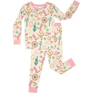 Little Sleepies Two-Piece Pajama Set for Boys & Girls, Soft Viscose from Bamboo Toddler Pajamas for Kids, Family Matching PJs(Pink Ready to Rodeo)